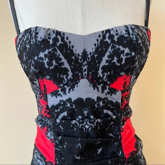 Nanette Lepore patterned strappy bodycon dress 5723 - Picture 3 of 8